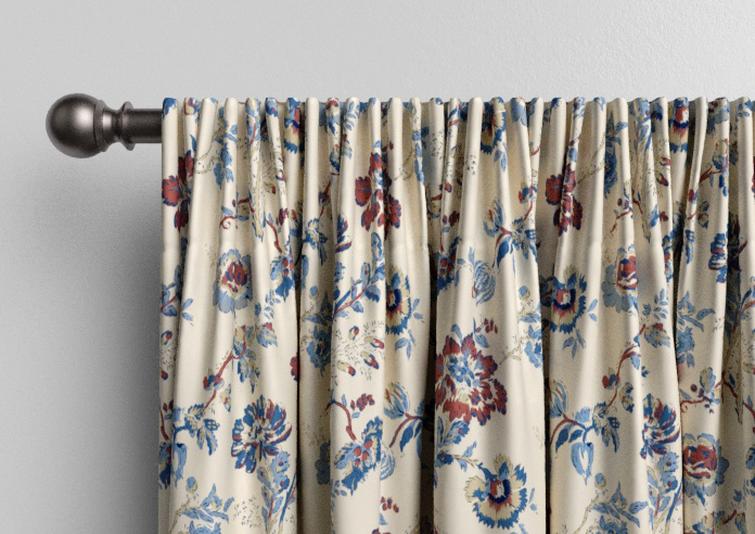 Land & Shore Orchard, Blue Red - Made to Measure Curtains - Image 9